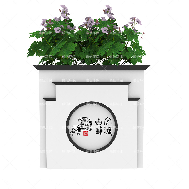 白色鯉魚花箱